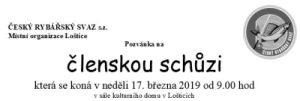 Fotografie z členská schůze 2019